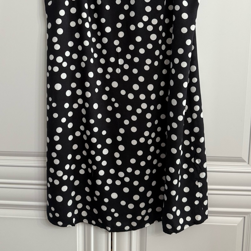 Coco Bianco Large Black/White Polka Dot Off the Shoulder Double Ruffle Dress - Picture 5 of 12